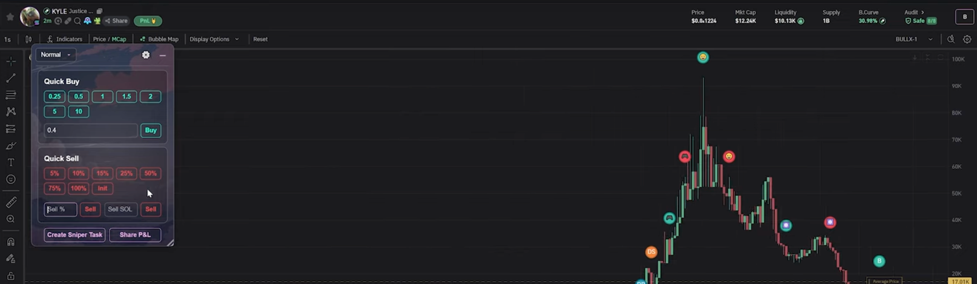 Bloom Bot live trading screenshot